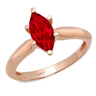 Clara Pucci 1.50ct Marquise Cut Natural Red Wedding Bridal