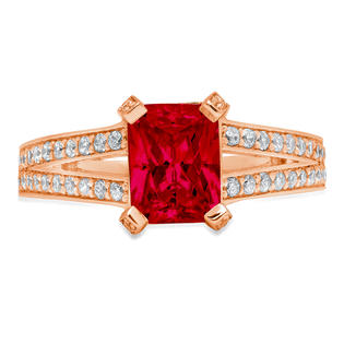Clara Pucci 2.70ct Emerald split shank Natural Red Promise