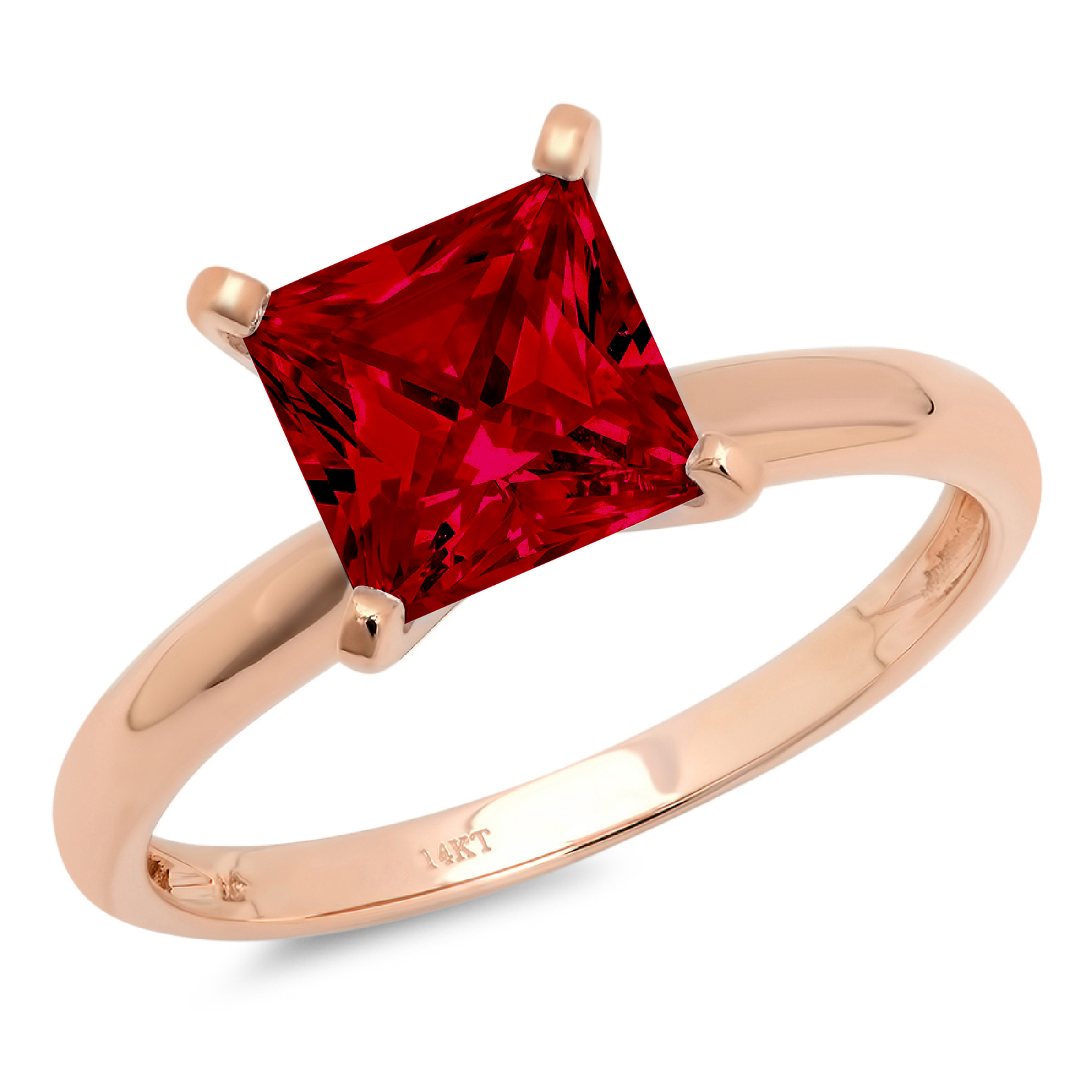 Clara Pucci 2.0 ct Princess Cut Natural Red Wedding Bridal