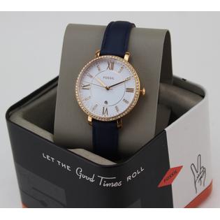 Fossil New Authentic Fossil Jacqueline Rose Gold Blue Leather Women Ladies Es4291 Watch