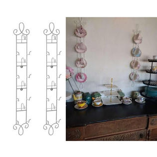 Hohiya Tea Cup And Saucer Display Stand Rack Easel Wall White Lot Of 2