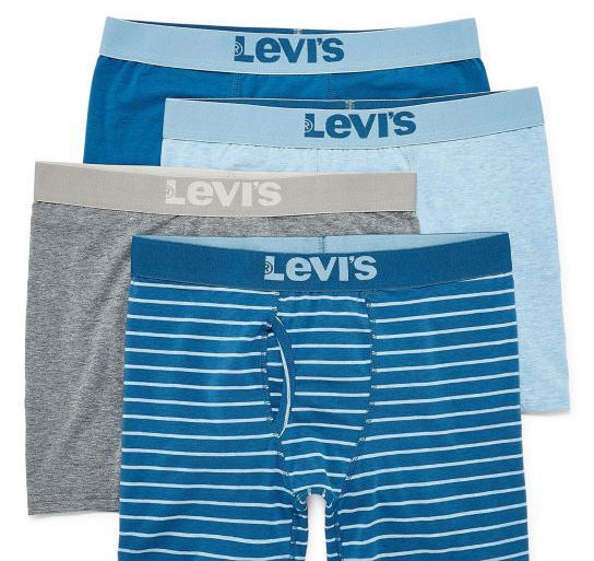 Levi's 4-Pack Men's Cotton Stretch Boxer Briefs Blue Assorted Pack