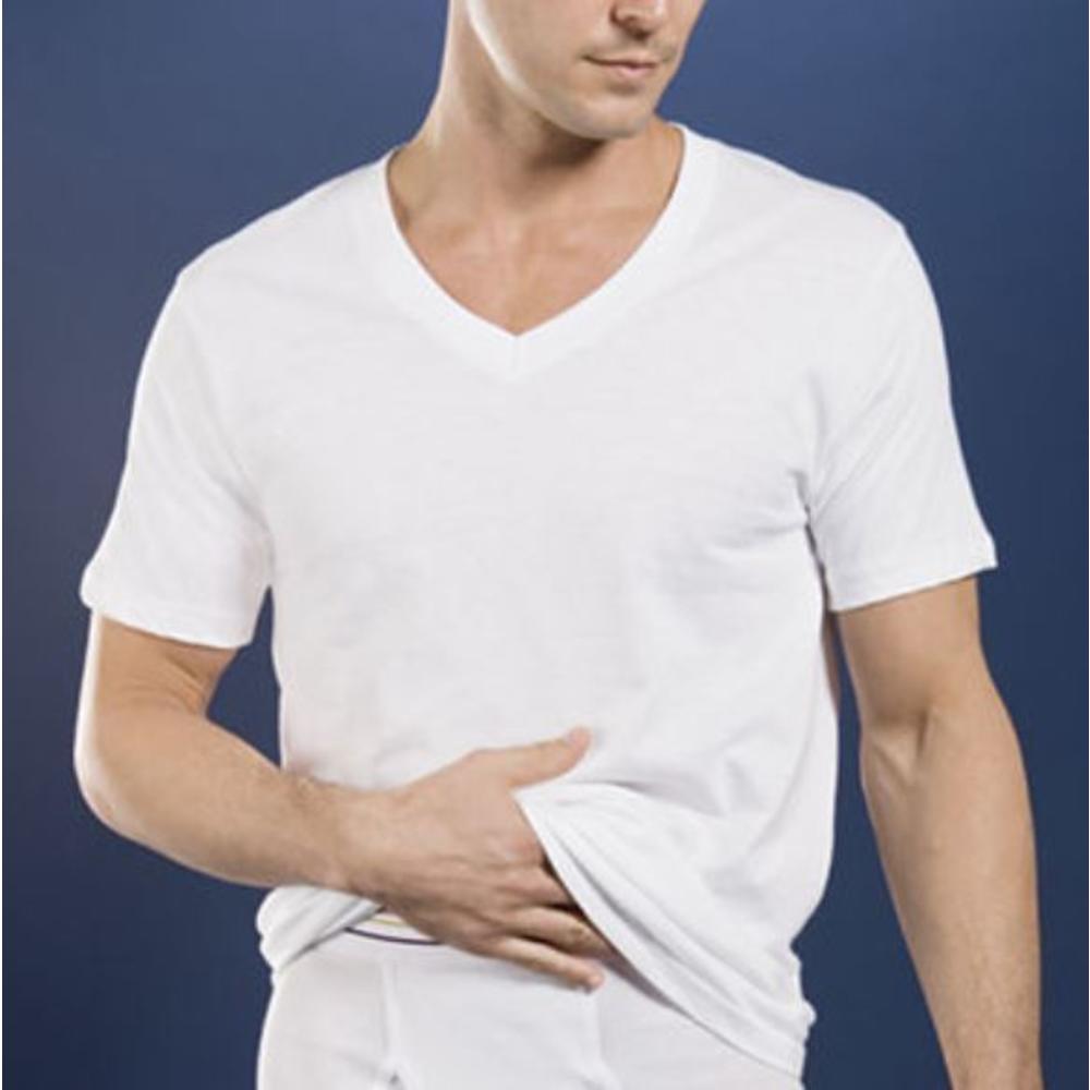 STAFFORD Stafford 4-Pack Men's 100% Cotton Ultra Soft V-Neck T-Shirts White