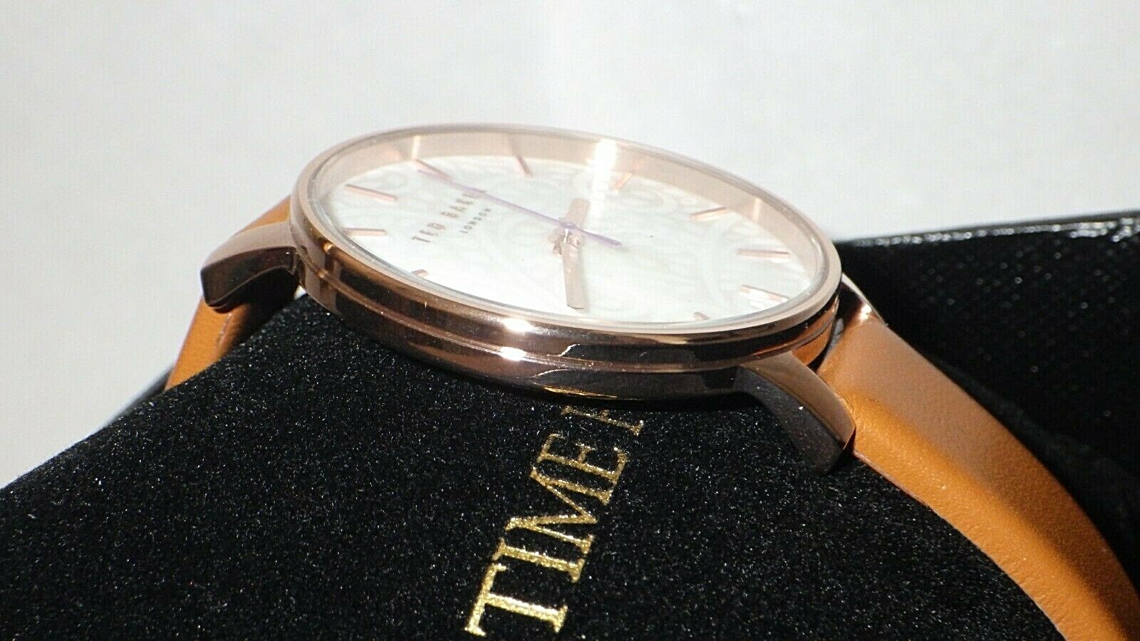 Ted Baker Ted Baker Te50013007 Ladies Large Face Rose Gold Tone Watch W Tan Leather Band