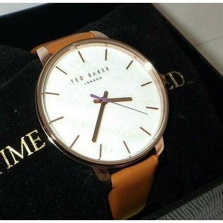 Ted Baker Ted Baker Te50013007 Ladies Large Face Rose Gold Tone Watch W Tan Leather Band