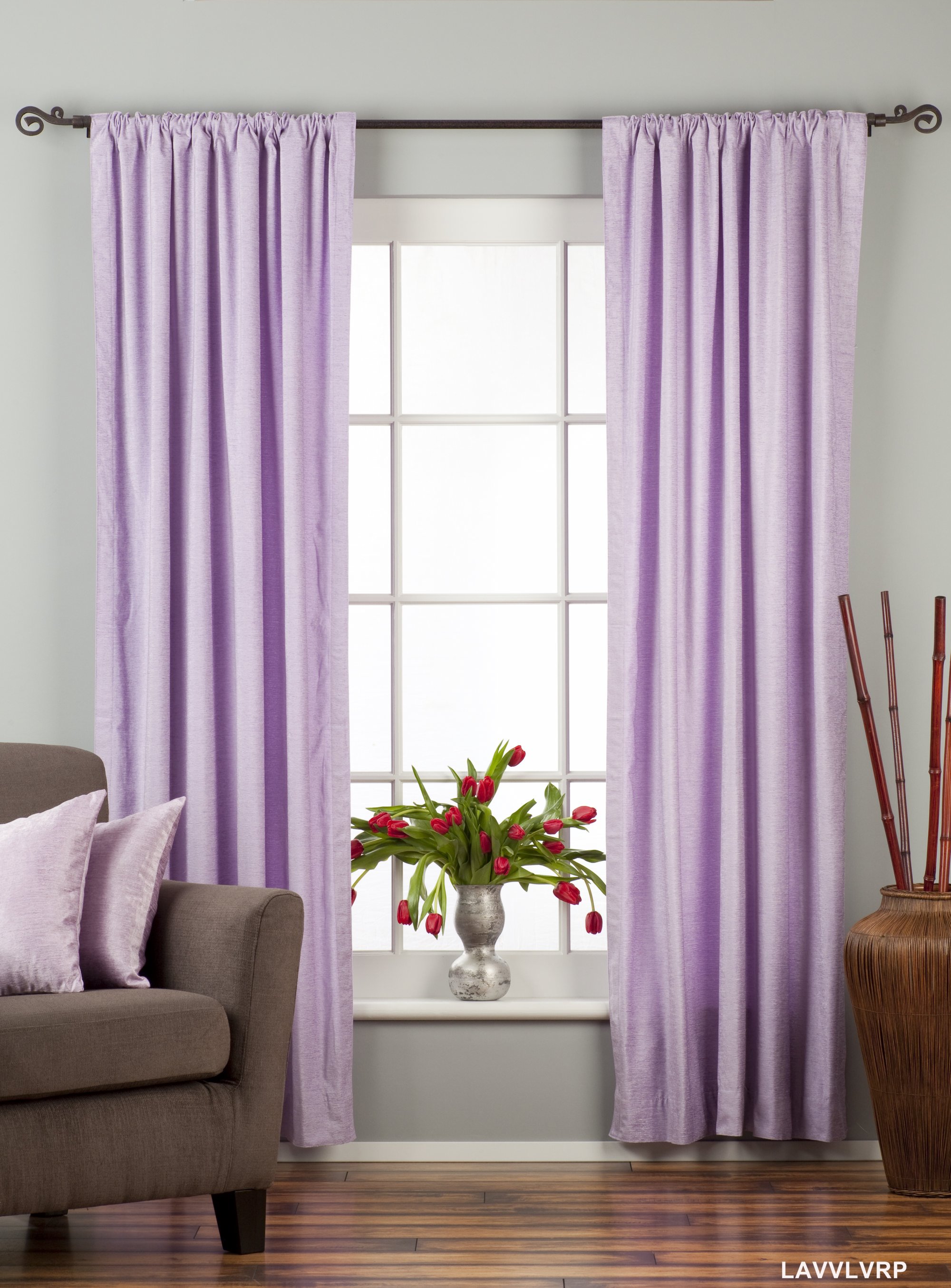 Indian Selections Lavender Rod Pocket  Velvet Curtain / Drape / Panel  - Piece