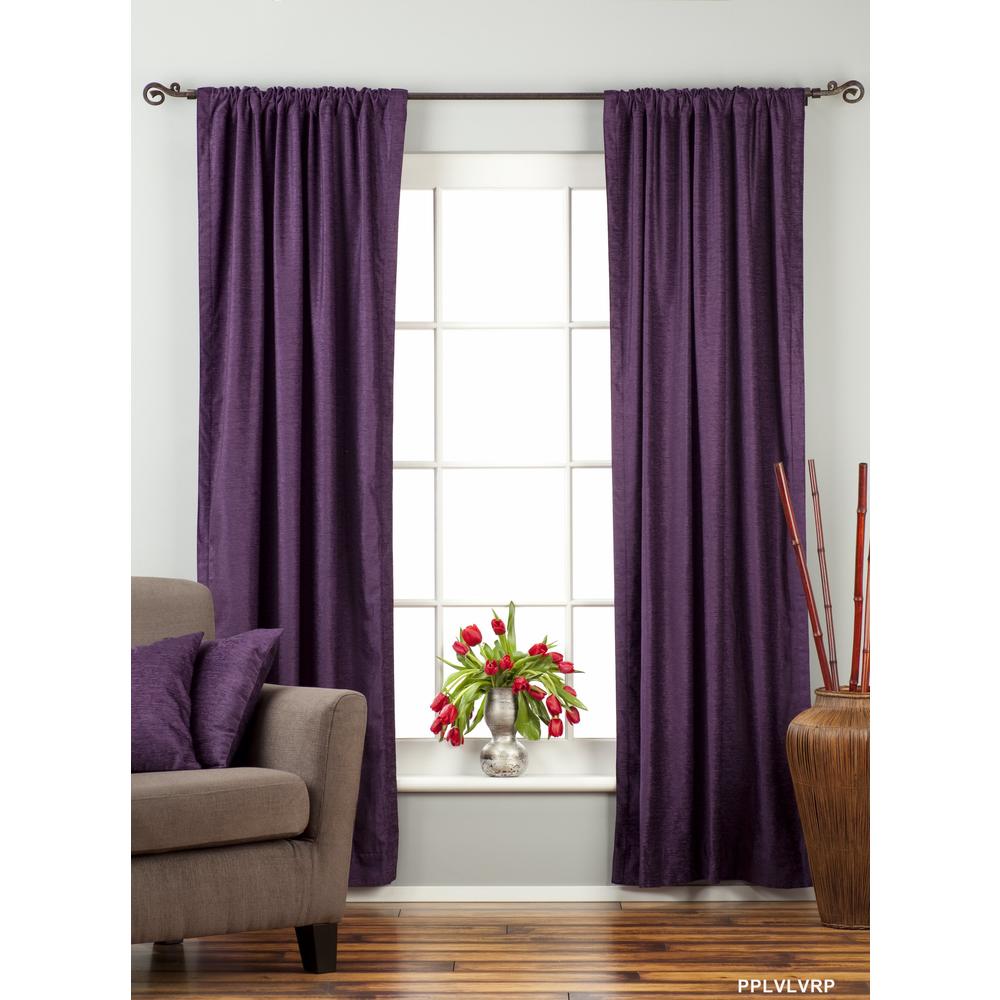 Indian Selections Purple Rod Pocket  Velvet Curtain / Drape / Panel  - Piece