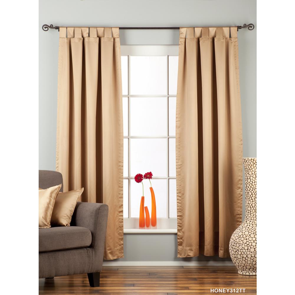 Indian Selections Taupe Tab Top 90% blackout Curtain / Drape / Panel  - Piece