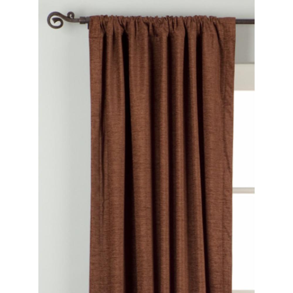 Indian Selections Brown Rod Pocket  Velvet Curtain / Drape / Panel  - Piece