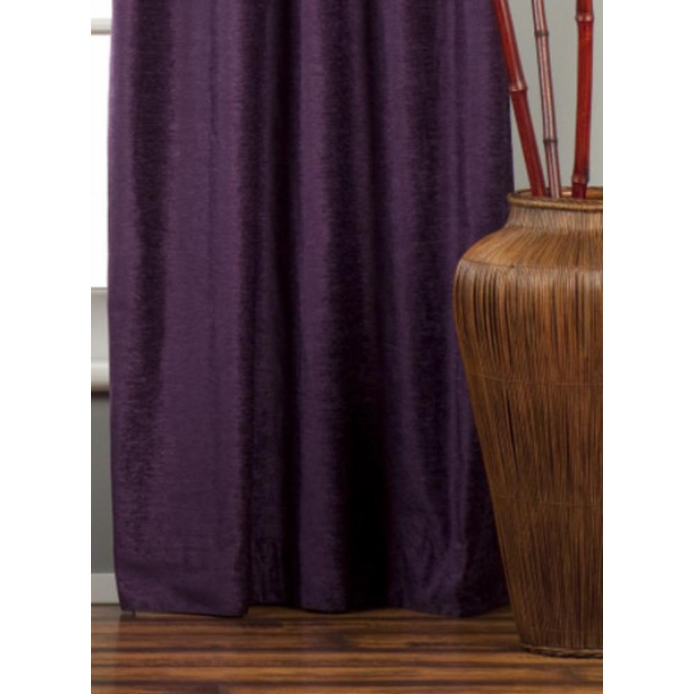 Indian Selections Purple Ring / Grommet Top  Velvet Curtain / Drape / Panel  - Piece
