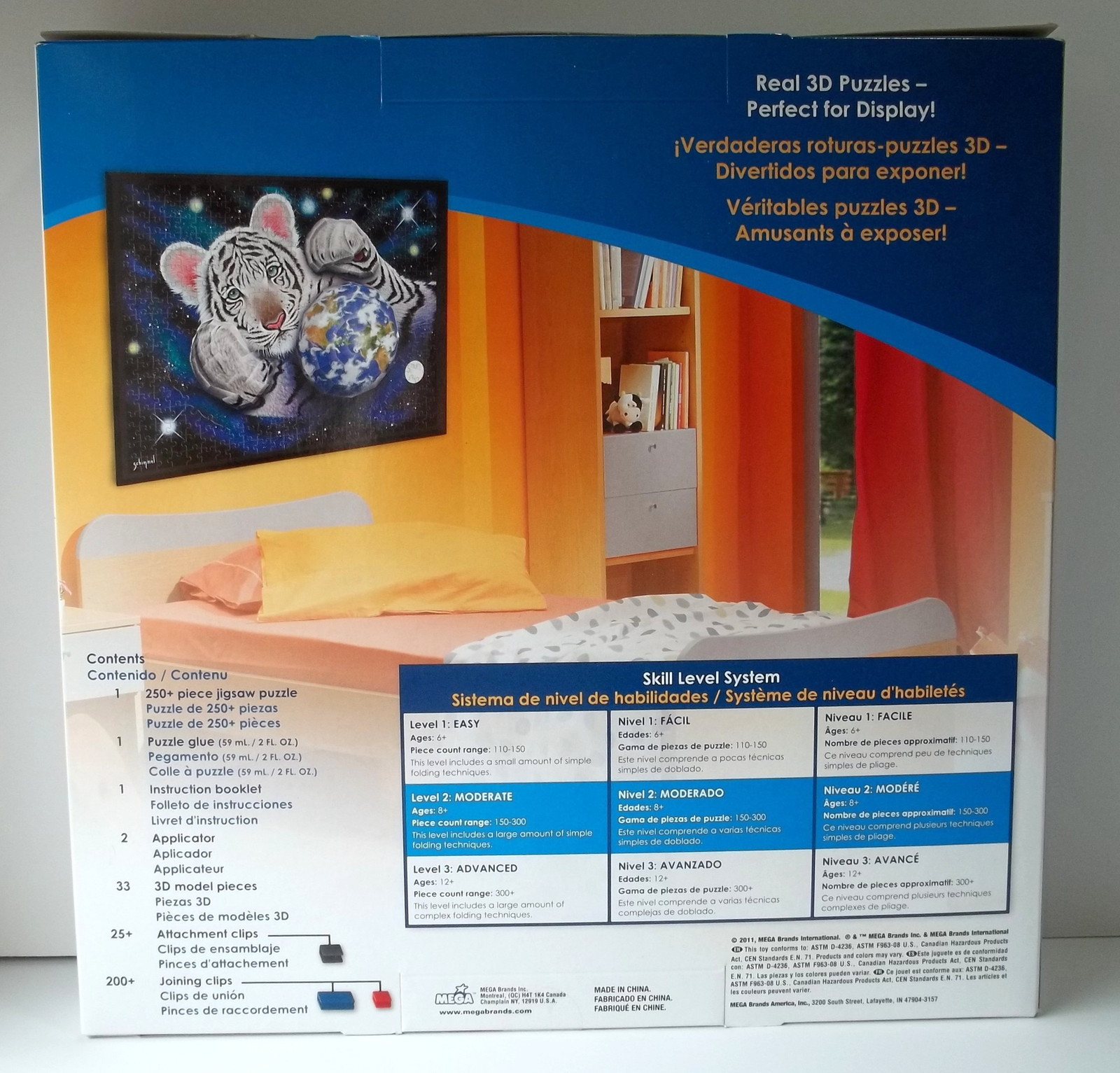 Mega Bloks Mega Breakthrough Real 3d Pop Out Puzzle A Hug For Mother Earth White Tiger Cub