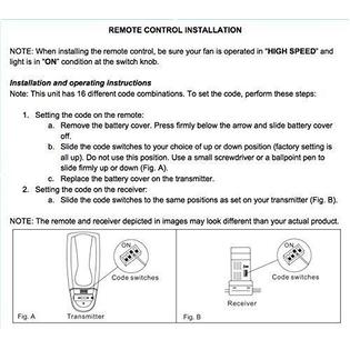 Hampton Bay Replacement Ceiling Fan Remote Control Fan51t