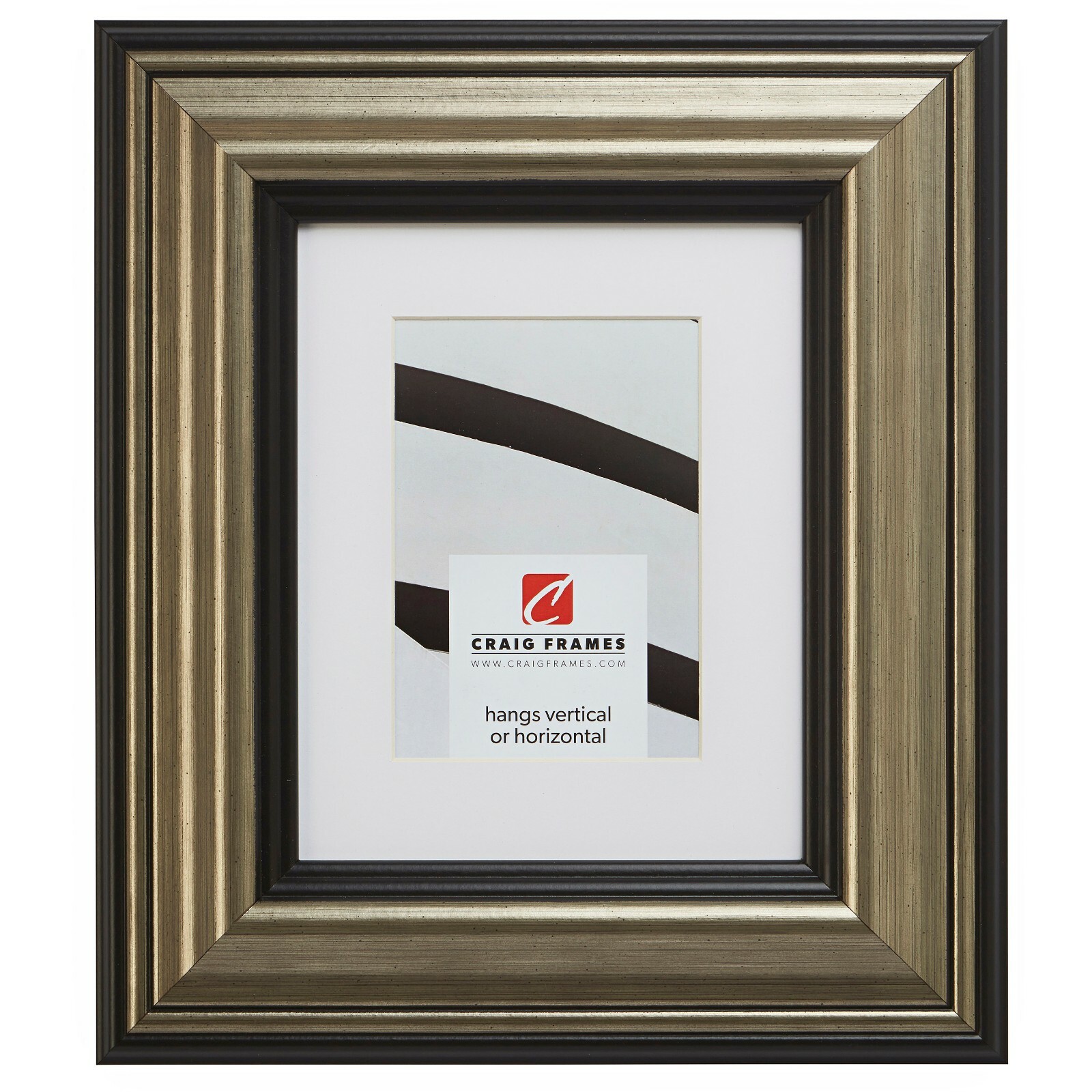 Craig Frames Inc 21307202 20x24 Aged Silver Black Picture Frame 20x24 Aged Silver Black Picture Frame