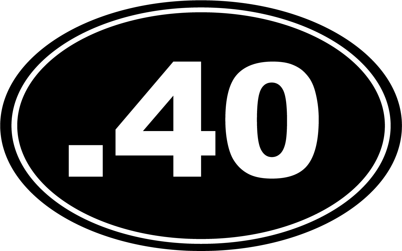 Decals Stickers And Vinyl 40 Bullet Gun Firearm Ammo 40 Cal Euro Oval Car Decal Window Sticker Laptop 6