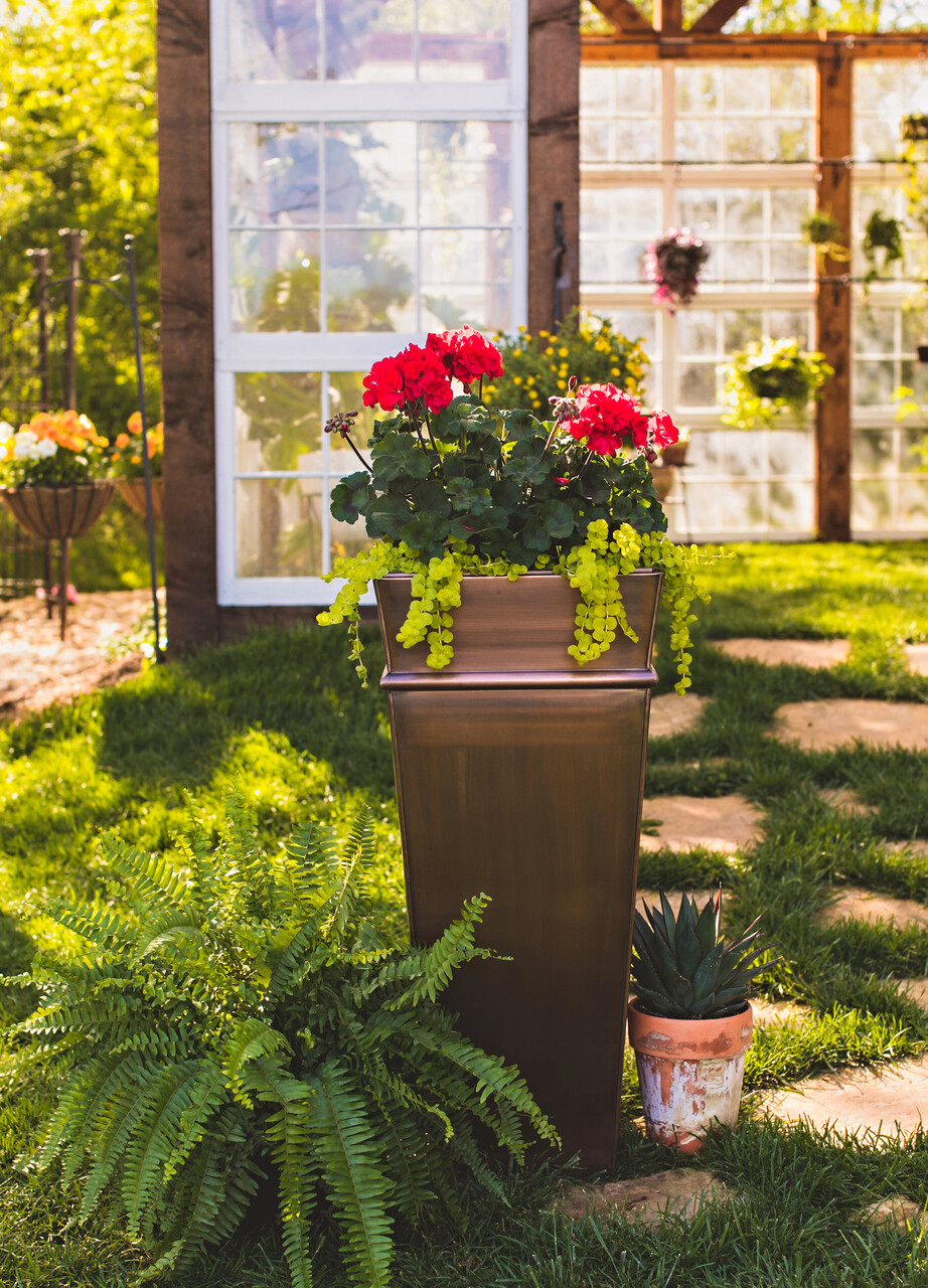 Outdoor Tall Copper Planters Outdoor Tall Copper Planters