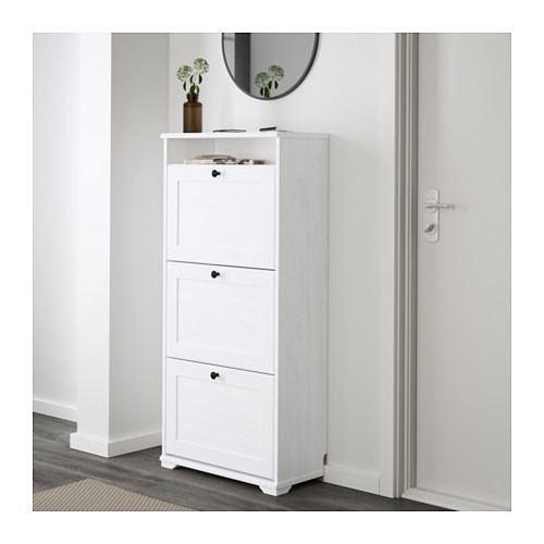 Ikea Ikea Brusali Shoe Cabinet With 3 Compartments White New