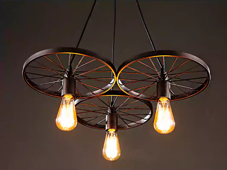 Wot Wagon Wheel Chandelier Rustic Hanging Light Fixture