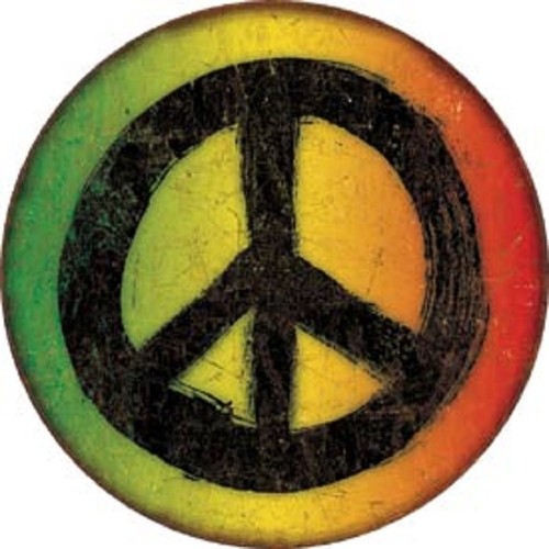 Nlp Rasta Peace Sign Novelty Round Tin Sign Vintage Metal Wall Decor
