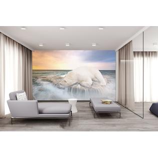 Flfk 3d Polar Bear Waterfall Self Adhesive Tv Background Wallpaper Kids Bedroom Mural