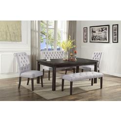 Home Life 5pc Dining Dinette Table Chairs Bench Set Cappuccino Finish