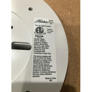 Hunter Genuine Original Ceiling Fan Replacement Remote