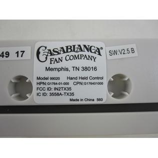 Casablanca Ceiling Fan 4 Speed Reversing Handheld Remote