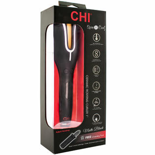 Chi Spin N Curl Matte Black Ceramic Rotating Curler 1 Free Cleaning Tool