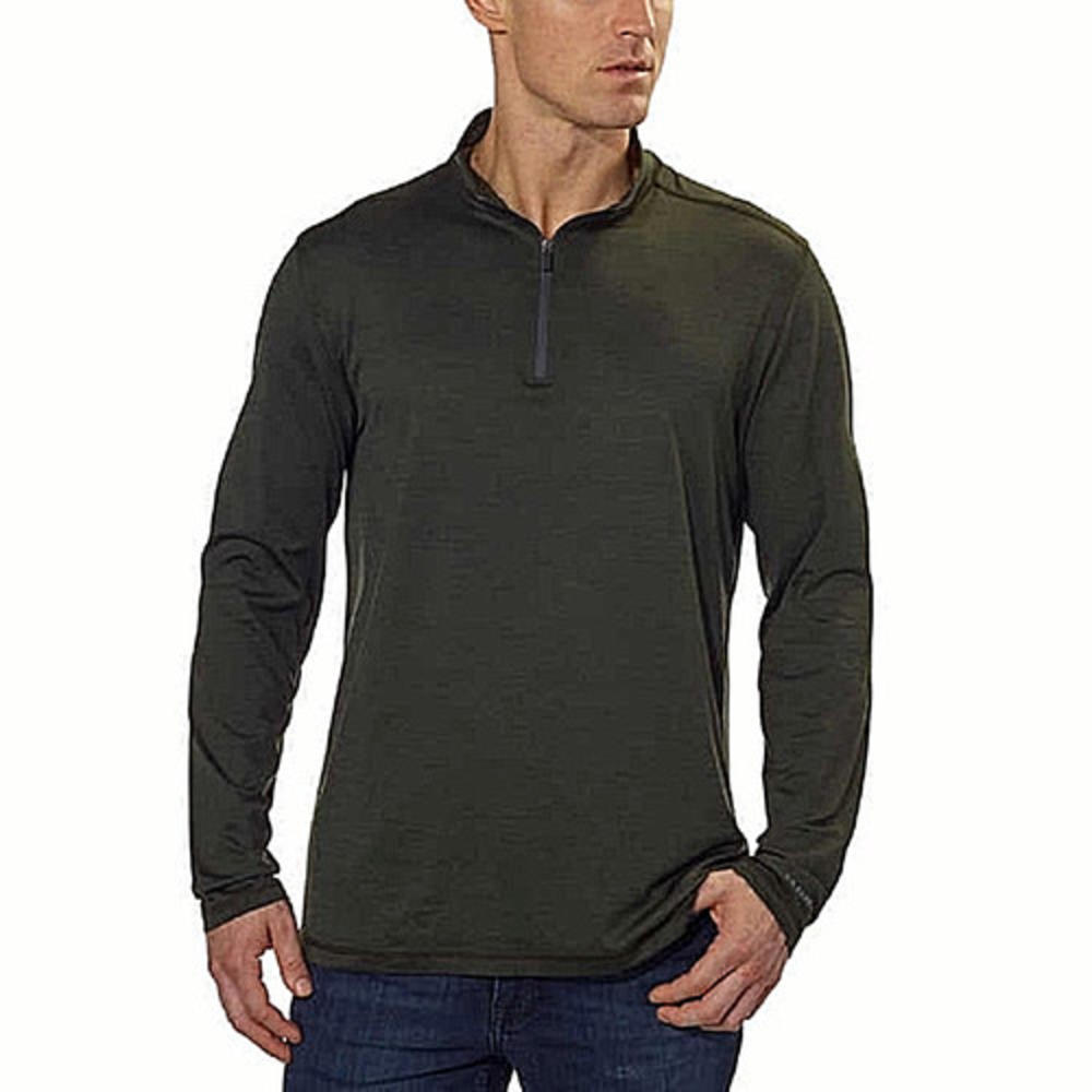 G H Bass Co Men S Zip Pullover Mock Turtleneck Jacket L Rosin Heather New