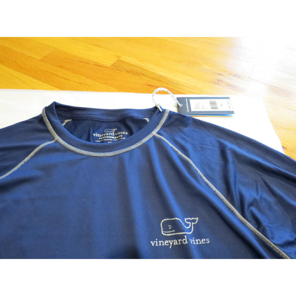 Vineyard Vines Mens Ls Performance Stitch Vintage Whale Blue Sml Or Xl Auth Nwt