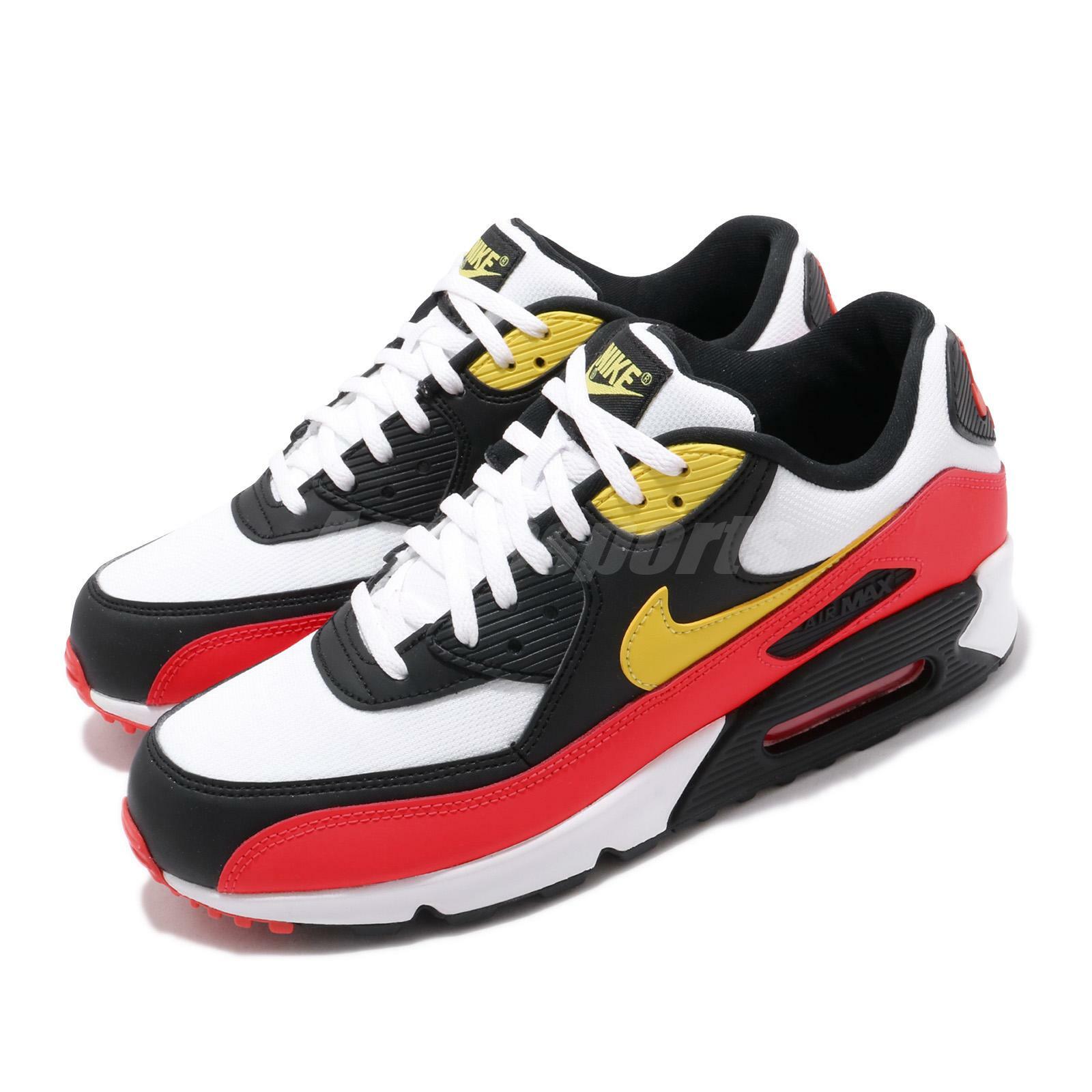 Nike Air Max 90 Essential White Yellow Black Red Mens Running Shoes Aj1285 109