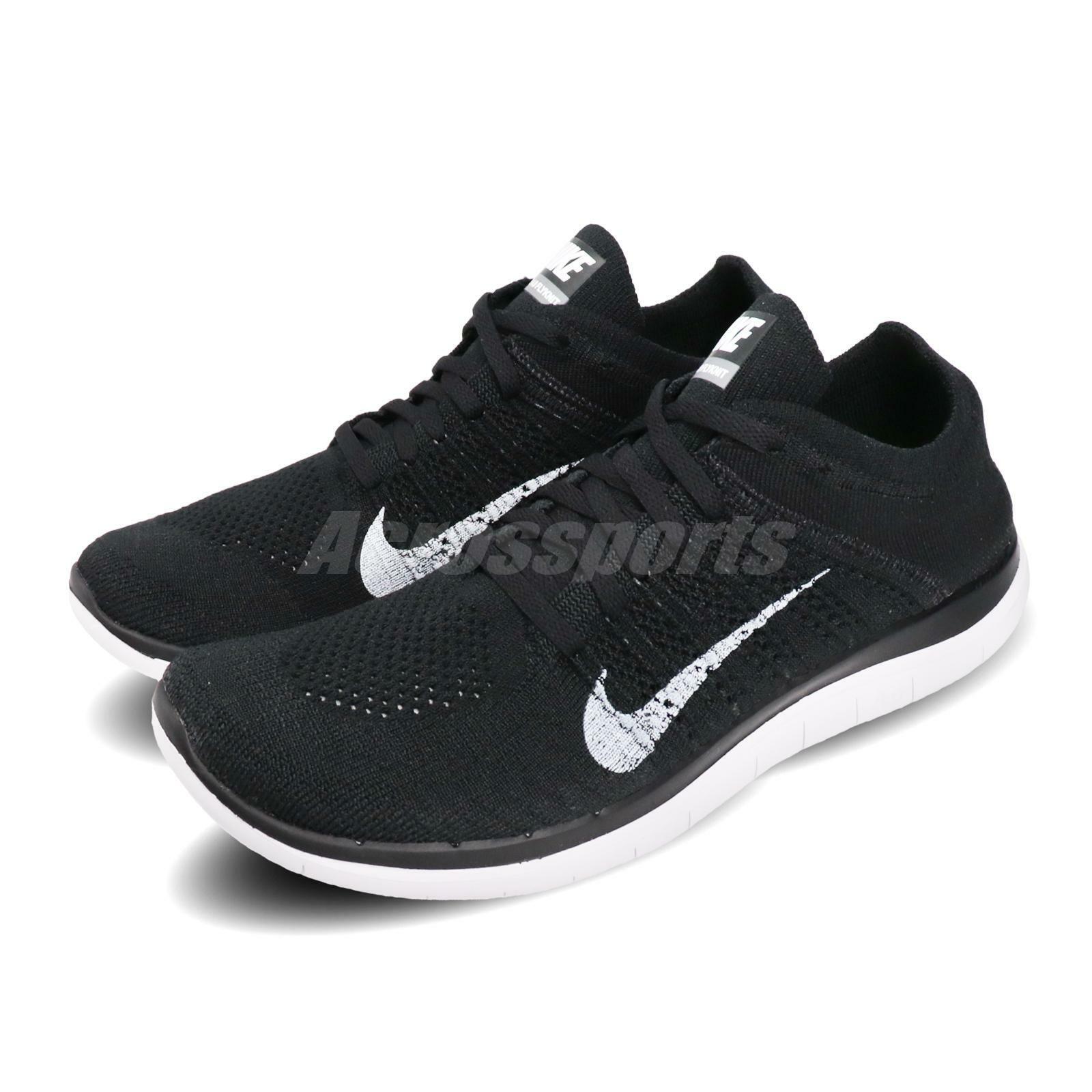 Nike Free 4.0 Flyknit 2020 Black White Barefoot Men Running Shoes