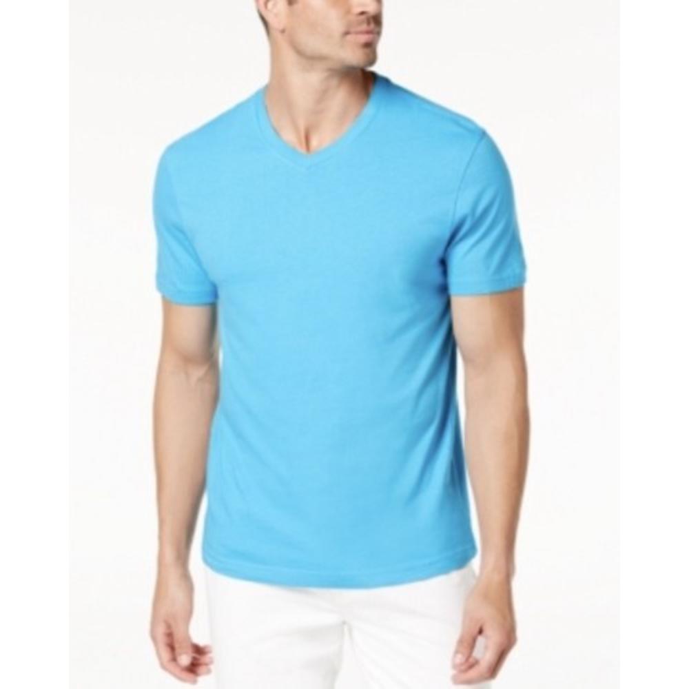 Club Room Club Room Men S Solid V Neck T Shirt Turkish Blue