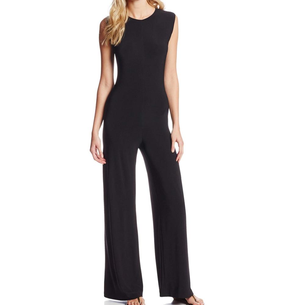 norma kamali women s jumsuit deep black size xs wide leg norma kamali size chart