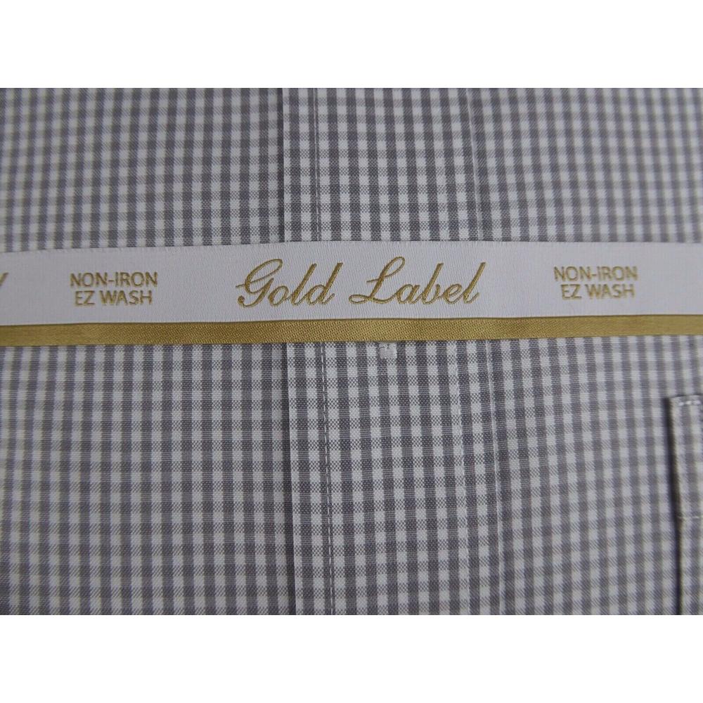 Roundtree & Yorke Gold Label Non Iron EZ Wash Gingham Plaid Dress Shirt $75 NWT