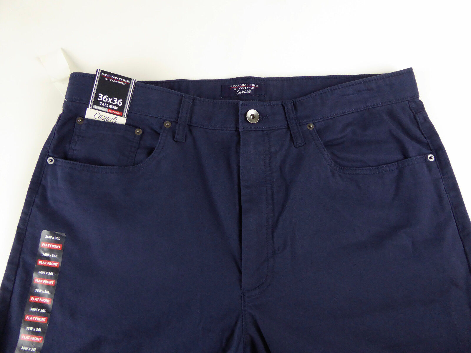 Roundtree & Yorke Casuals Cotton Chino 5 Pocket Stretch Classic Fit ...