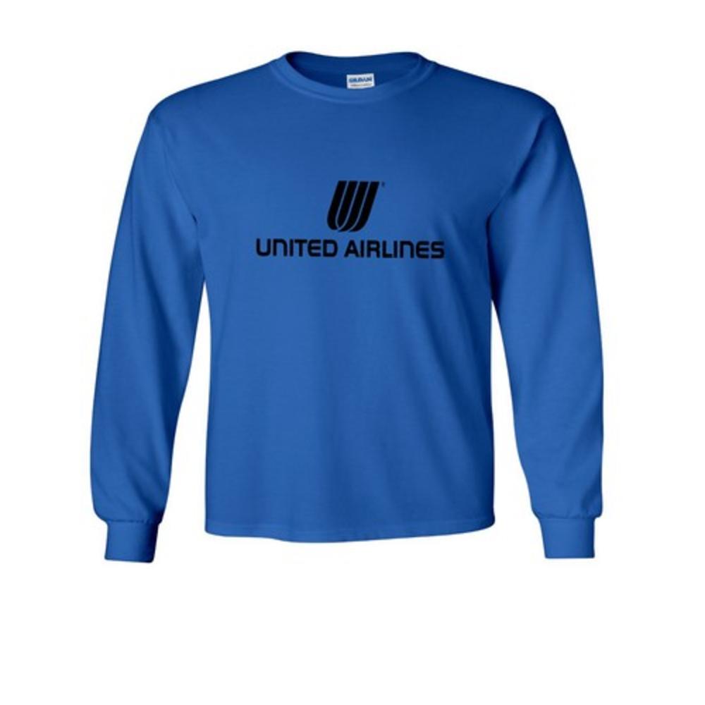 Tbuzz United Airlines Black Logo T Shirt Aviation Geek Royal Blue Long Sleeve Shirt