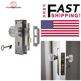 Defiant Satin Nickel Victorian Glass Knob 2 In Mortise Lock Set
