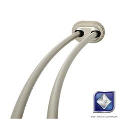 Double Curved Shower Rod Glacier Bay Double Curved Shower Rod 50 72 In Adjule Tension Rustproof Brushed Nickel