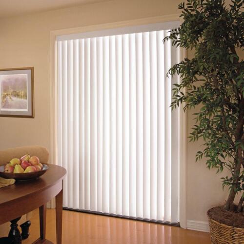 General Tires Pvc Vertical Blind Reversible Steel Head Cordless Smooth Vanes In White Decor - Sears Vertical Blinds For Patio Doors