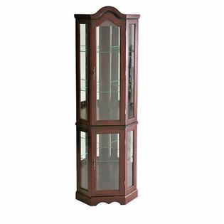 Southern Enterprise Corner Curio Cabinet Small China Glass Door