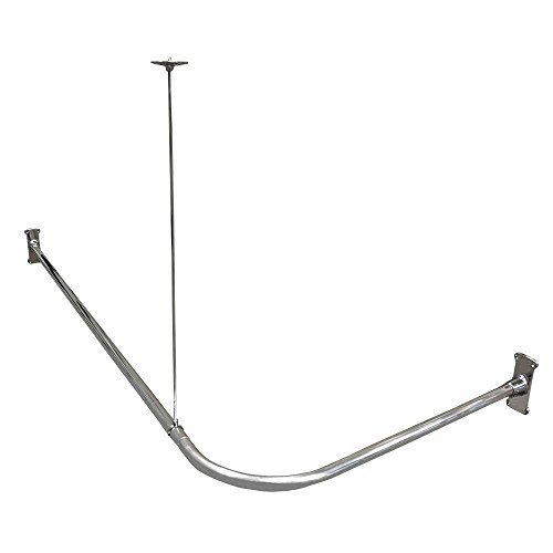 Hudson Br Works Wo L Shape Shower Curtain Rod Polished Chrome