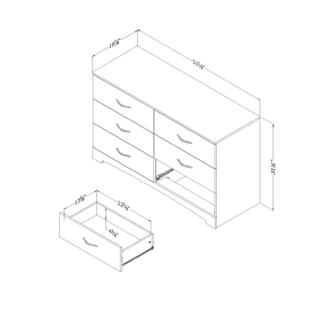 South Shore Bedroom Furniture 6 Drawer Double Dresser Black