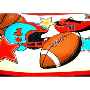 Brewster All Sports Star Boys White Wallpaper Border Red Trim Brewster All Sports Star Boys White Wallpaper Border Red Trim
