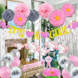 Forcemaxe Pink Elephant Baby Shower Decorations For Girl Party