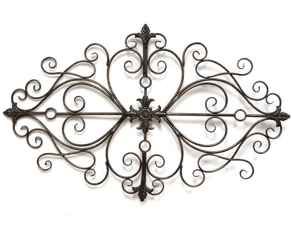 Stratton Home Decor Metal Scroll Fleur De Lis Wall Art Sculpture