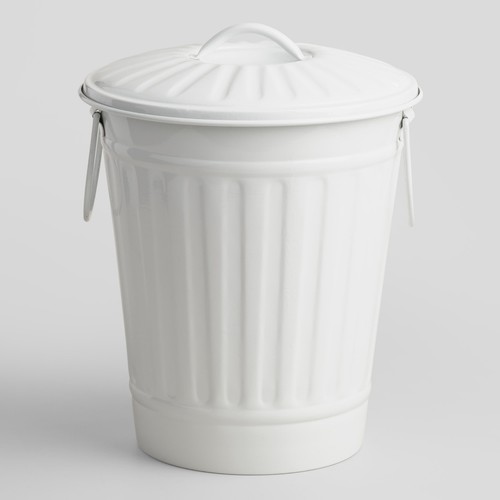 Small Metal Trash Can With Lid Cpwm Small Retro White Galvanized Metal Trash Can Pail Bin Swing Handles Secure Lid