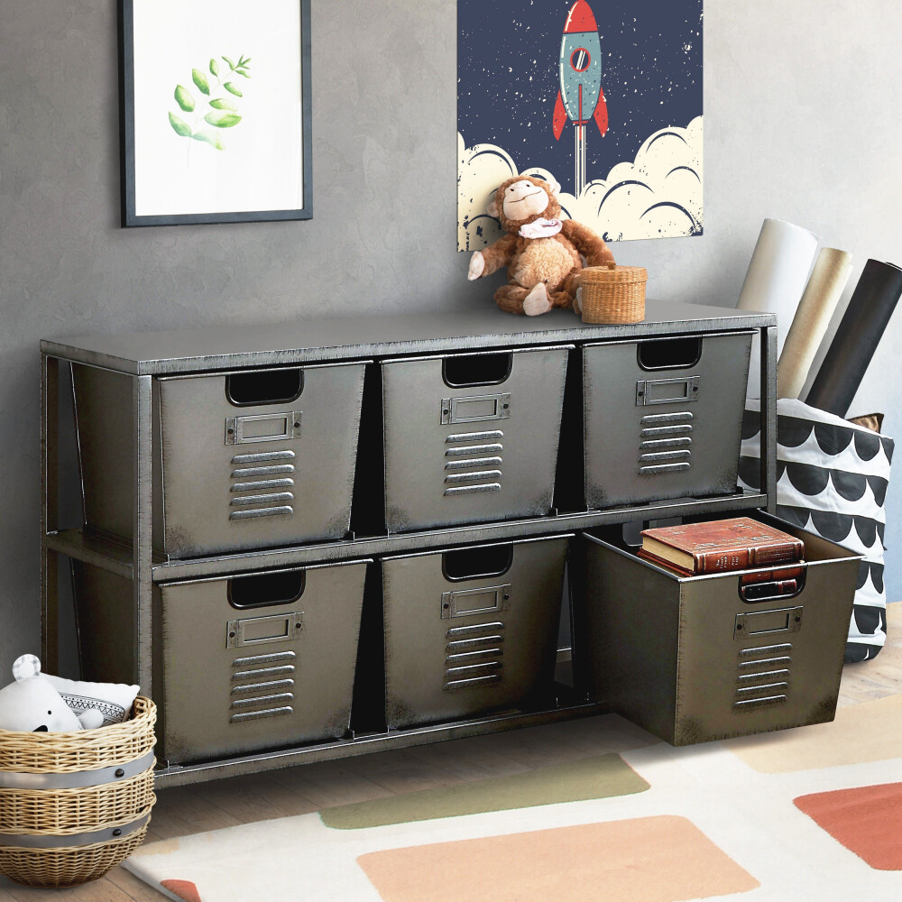 Furniture Of America Industrial Locker Style Metal Storage Cabinet