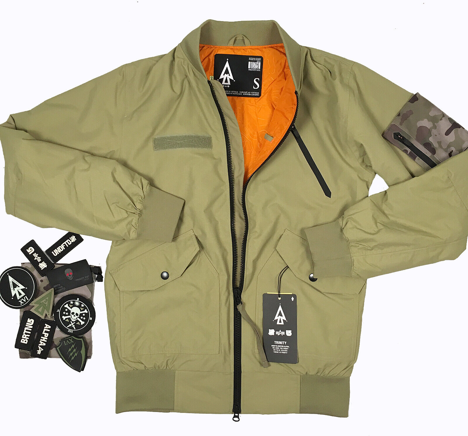 New Undefeated Alpha Industries Burton Ma 1 Flight Bomber Jacket Black Or Olive