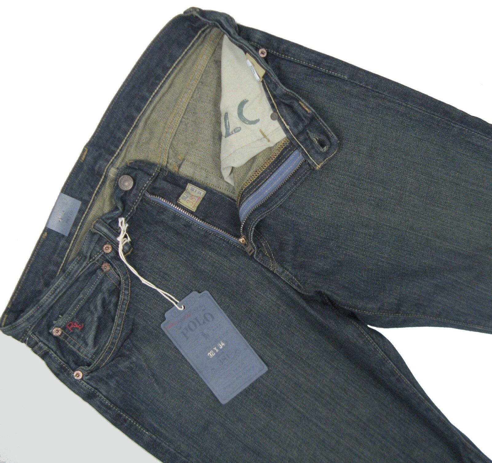 privacy kubus convergentie NEW Polo Ralph Lauren Slim 381 Jeans! *Darker Wash* Zip Fly Red RL on Pocket