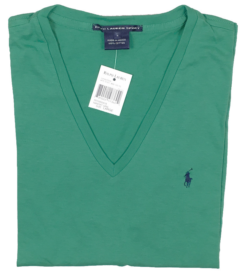 New Polo Ralph Lauren Polo Player T Shirt Womens V Neck Navy